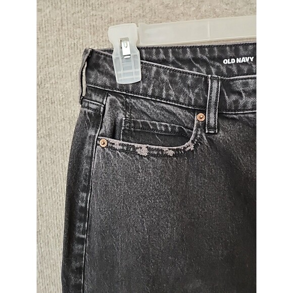 Old Navy Curvy Extra High Rise Wide-Leg Jeans Womens 10 Black Wash NEW - Picture 4 of 11
